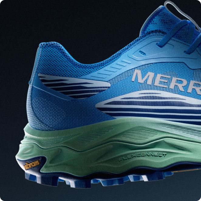 Closeup of Merrell Agility Peak 6 shoes